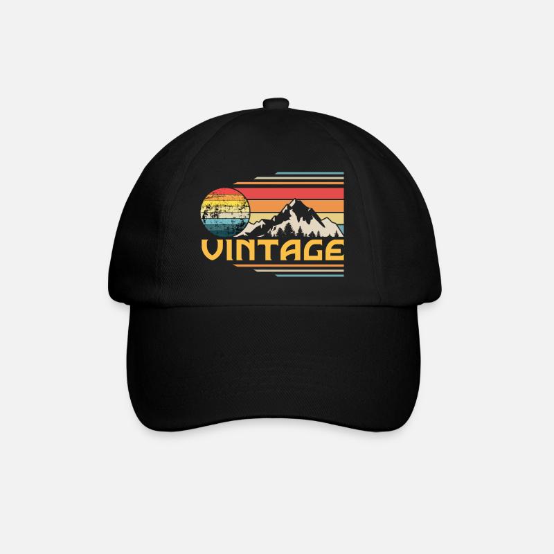 Retro Vintage Sunset - Baseball Cap - black/black