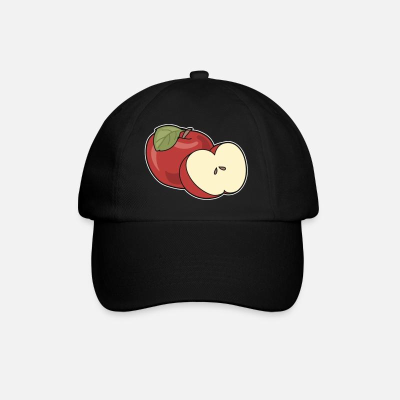 Apfel - Baseballkappe - Schwarz/Schwarz