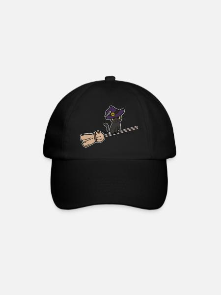 Chat Balai de sorcière - Casquette classique - noir/noir