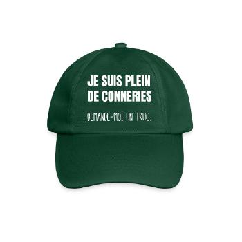 je suis plein de conneries - Casquette classique - vert bouteille - Devant