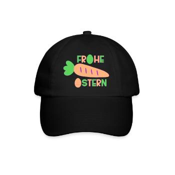 Frohe Ostern - Baseballkappe - Schwarz/Schwarz - Vorne