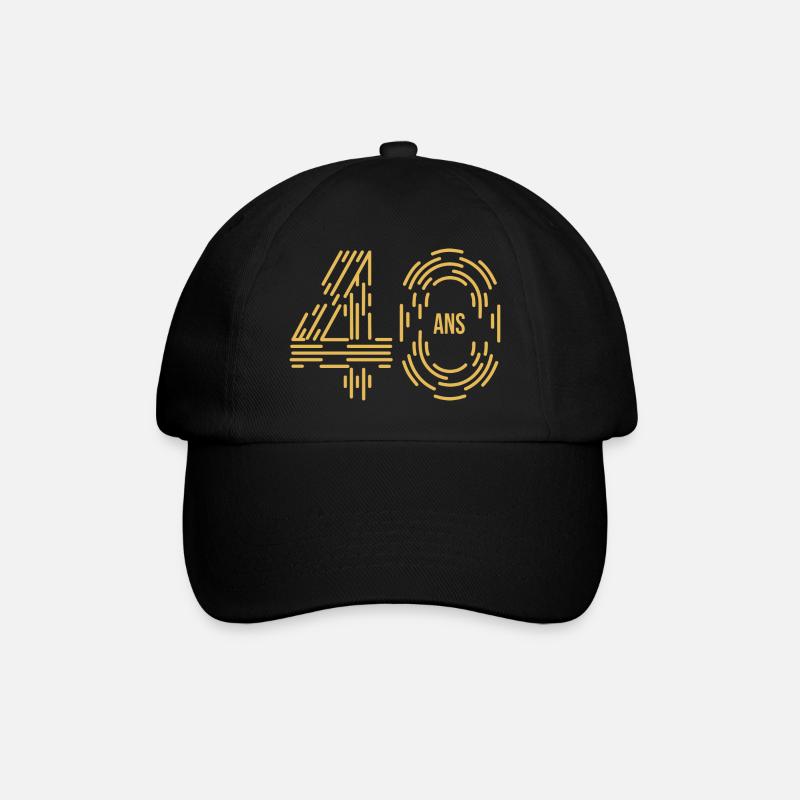 Design Chiffres Anniversaire 40 ans Original - Casquette classique - noir/noir
