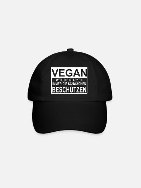 Vegan - Tiere Beschützen - Baseballkappe - Schwarz/Schwarz