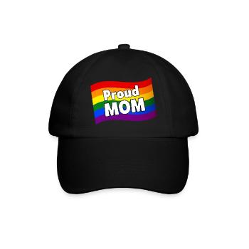 PFLAG Proud Mom of gay son lesbian daughter LGBTQ - Baseball Cap - black/black - Front