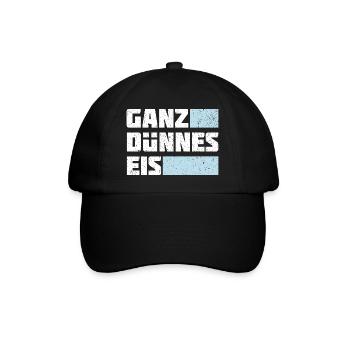 Ganz Dünnes Eis Risiko Umgangssprache Vorsicht - Baseballkappe - Schwarz/Schwarz - Vorne