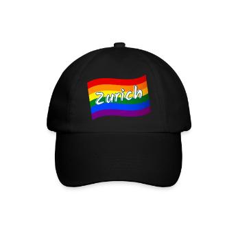 Gay Pride Zurich Switzerland rainbow flag LGBTQ - Baseball Cap - black/black - Front