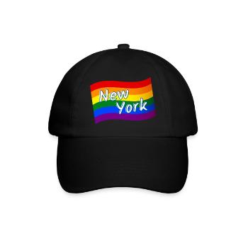 Gay Pride New York rainbow flag LGBT LGBTQ pride - Baseball Cap - black/black - Front