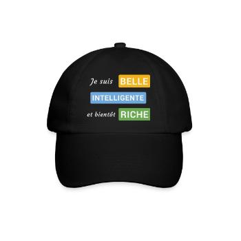 Je suis belle, intelligente et bientôt riche - Casquette classique - noir/noir - Devant