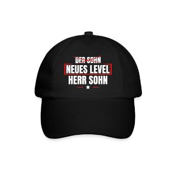 Der Sohn neues Level Herr Sohn Jugendweihe - Baseballkappe - Schwarz/Schwarz - Vorne