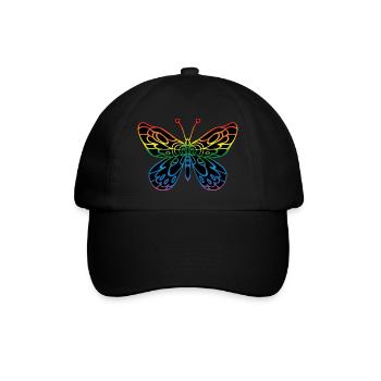 Schmetterling - Baseballkappe - Schwarz/Schwarz - Vorne