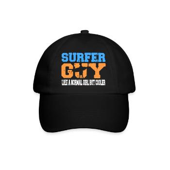 Surfer Guy Like A Normal Guy But Cooler Present - Baseballkappe - Schwarz/Schwarz - Vorne