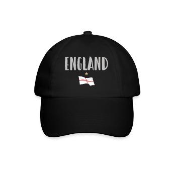 England Fußball Trikot Englische Flagge - Baseballkappe - Schwarz/Schwarz - Vorne