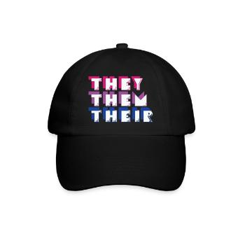 LBGT Flag Gay Pride Human They Them Their - Baseball Cap - black/black - Front