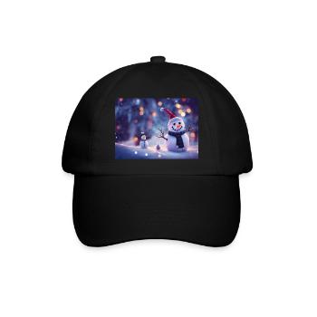 Joyeux Noël Bonhomme de neige - Casquette classique - noir/noir - Devant