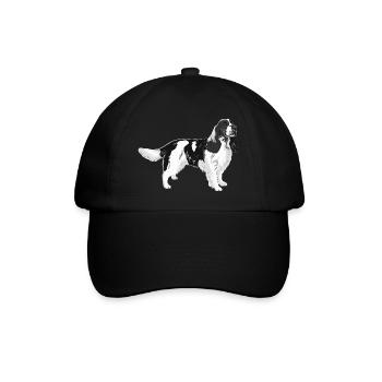 Cadeau de chien Springer Spaniel anglais - Casquette classique - noir/noir - Devant