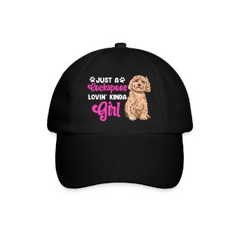 Cockapoo Hund - Baseballkappe - Schwarz/Schwarz - Vorne