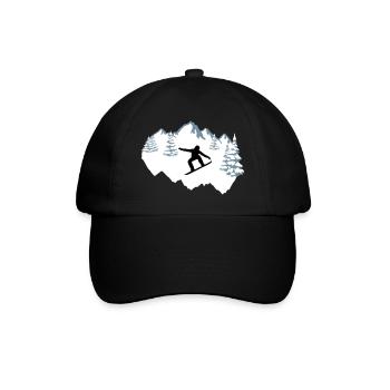 Snowboarder, Snowboarding, Snowboard - Baseballkappe - Schwarz/Schwarz - Vorne