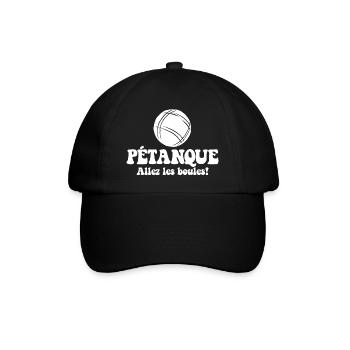 3 Boulekugeln für Bouler Boulekugel Petanque Boule - Baseballkappe - Schwarz/Schwarz - Vorne