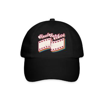Retro Photographer Vintage Analog Vibes - Baseballkappe - Schwarz/Schwarz - Vorne