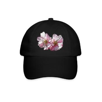 hübsche blumen fotos, japanische Kirschblüte - Baseballkappe - Schwarz/Schwarz - Vorne
