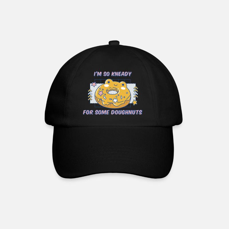 I'm So Kneady For Some Doughnuts Funny Donuts - Baseballkappe - Schwarz/Schwarz