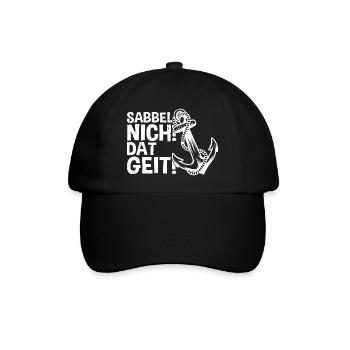 Tau Maritim Ostsee Meer Anker See Nordsee Platt Os - Baseballkappe - Schwarz/Schwarz - Vorne