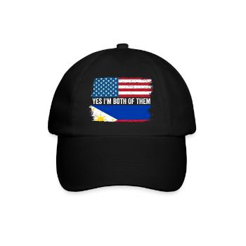 Oui, je suis tous les deux un philippin américain Fil-Am - Casquette classique - noir/noir - Devant