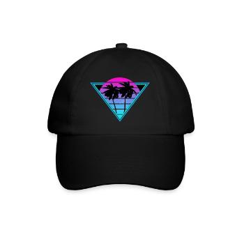Retro Palm Trees - Baseball Cap - black/black - Front
