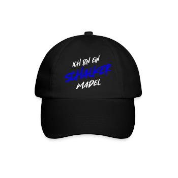 Ich bin ein Schalker Mädel - Baseballkappe - Schwarz/Schwarz - Vorne