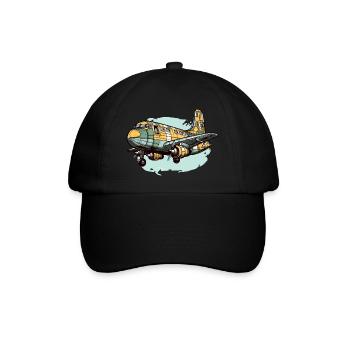Passagierflugzeug - Baseballkappe - Schwarz/Schwarz - Vorne
