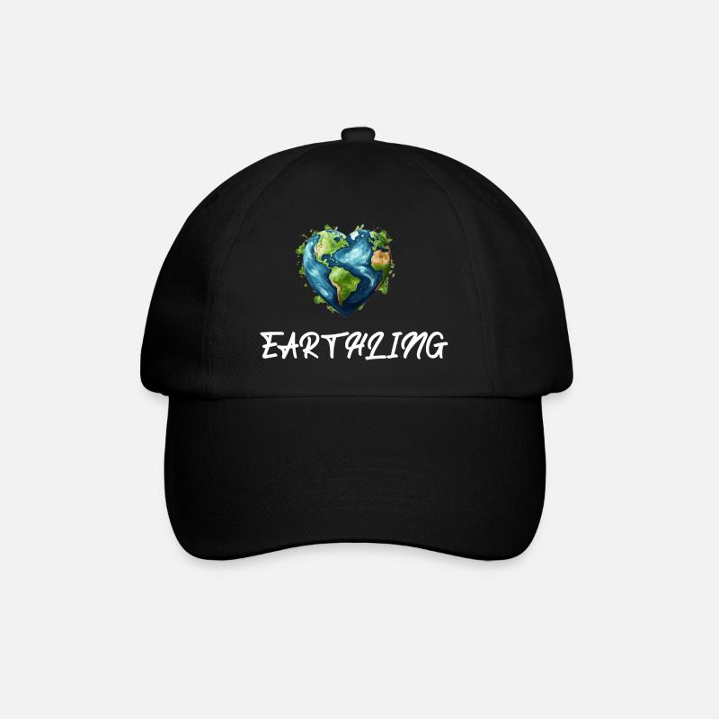 Earthling Weltbürger - Baseballkappe - Schwarz/Schwarz