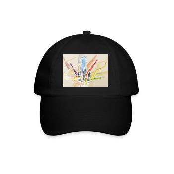 menschen wege - Baseballkappe - Schwarz/Schwarz - Vorne