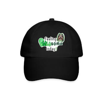 Feeling PAWSOME today! Dog Sheltie Paw Green - Baseball Cap - black/black - Front