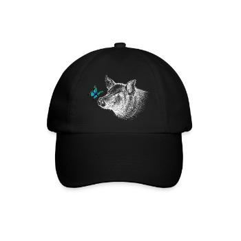 Cochon avec papillon - Casquette classique - noir/noir - Devant