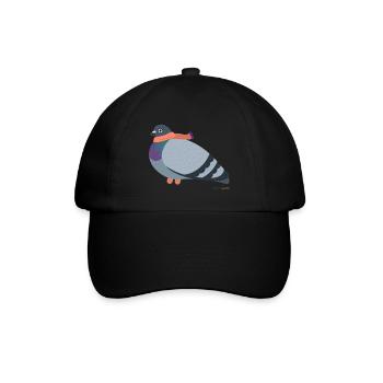 Colombe avec écharpe rose - Casquette classique - noir/noir - Devant