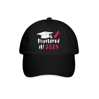Mastered It 2025 Masters Degree Graduation 2025 - Baseballkappe - Schwarz/Schwarz - Vorne