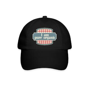 I am pure organic - Baseballkappe - Schwarz/Schwarz - Vorne