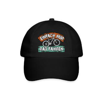 Ich will einfach nur Rad fahren auf meinem Bike - Baseballkappe - Schwarz/Schwarz - Vorne