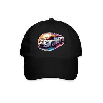 voiture vintage couché de soleil - Casquette classique - noir/noir - Devant