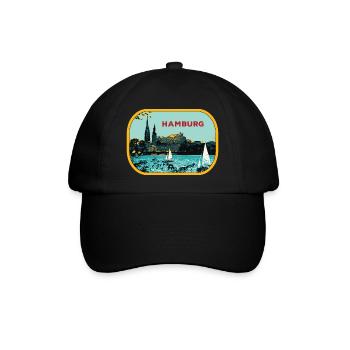 River Hamburg: Sailboat Illustration - Baseball Cap - black/black - Front