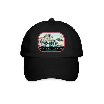 Illustration Château Chenonceau, Loire Valley - Baseball Cap - black/black - Front