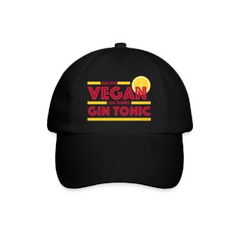 Je suis végétalien, je bois du | Citron - Casquette classique - noir/noir - Devant