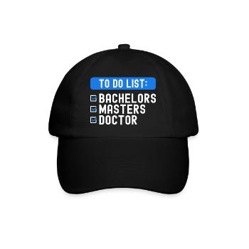 Liste de contrôle de la liste de choses à faire Bachelors Masters Doctorat - Casquette classique - noir/noir - Devant