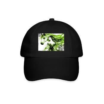 Blumen Frauen Mädchen Mode Design Kunst Weiblicher Stil - Baseballkappe - Schwarz/Schwarz - Vorne