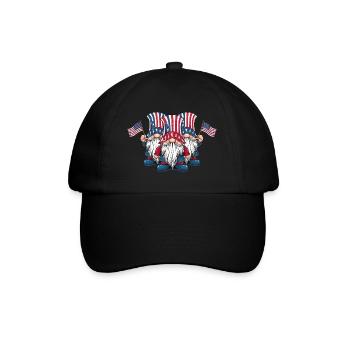 Gnomes patriotiques américains avec drapeau américain - Casquette classique - noir/noir - Devant
