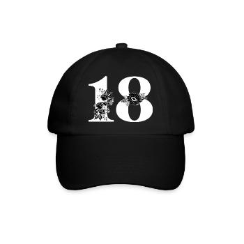 Numéro 18 floral noir -18e anniversaire floral - Casquette classique - noir/noir - Devant