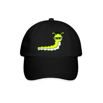 Coole Süße DJ Raupe Sonnenbrille Party Club Musik - Baseballkappe - Schwarz/Schwarz - Vorne