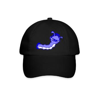 Cool Cute DJ Caterpillar Eats Hole Party Club Music - Baseball Cap - black/black - Front