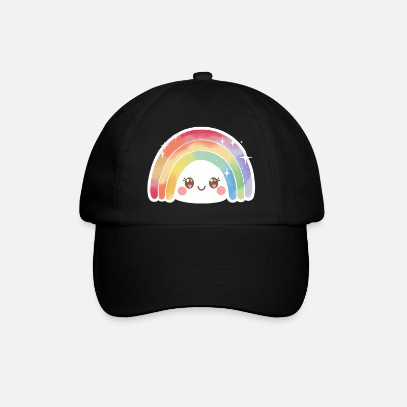 Kawaii Cute Rainbow - Baseball Cap - black/black