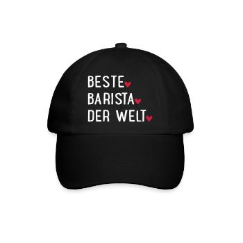 Beste Barista - Baseballkappe - Schwarz/Schwarz - Vorne
